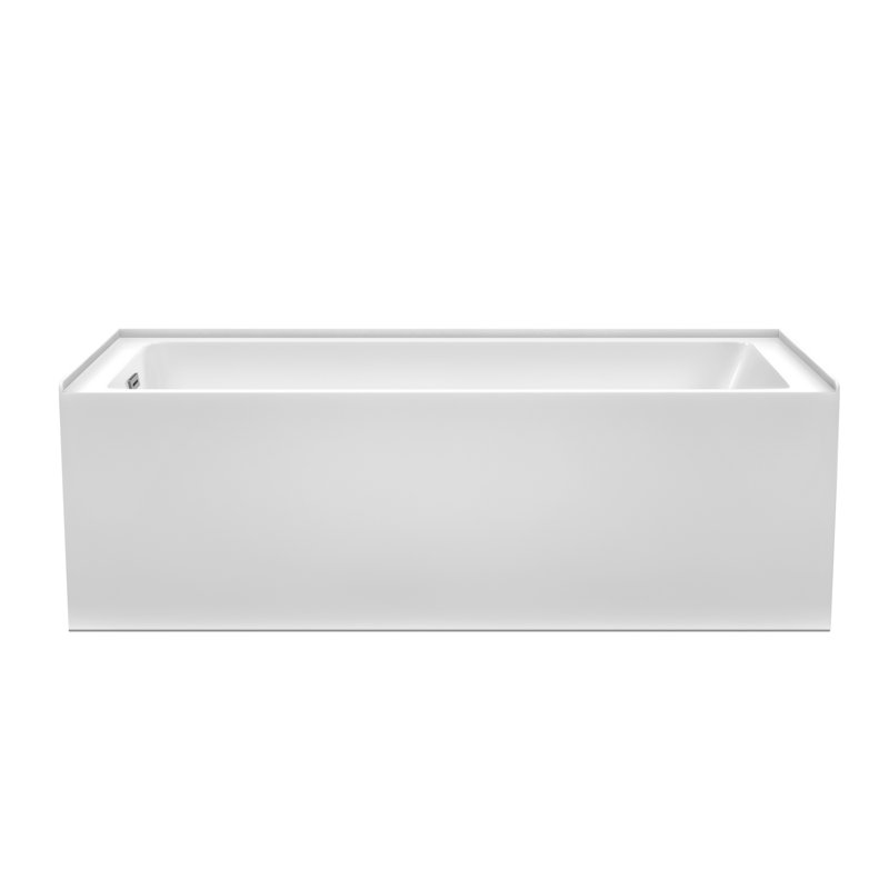 Grayley 66'' x 30'' Soaking Acrylic Bathtub, Left, Polished Chrome