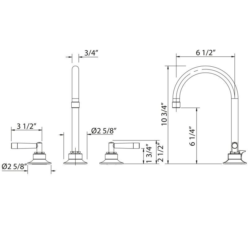 Graceline® Widespread Bathroom Faucet with Drain Assembly, Polished Nickel, Lever