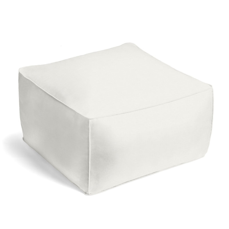 Upholstered Pouf, Cloud Linen Blend/Rayon/Viscose