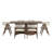 Arusha Wave Base Dining Table Set - Boucle Dining Chairs, 7-Piece Set-112577346