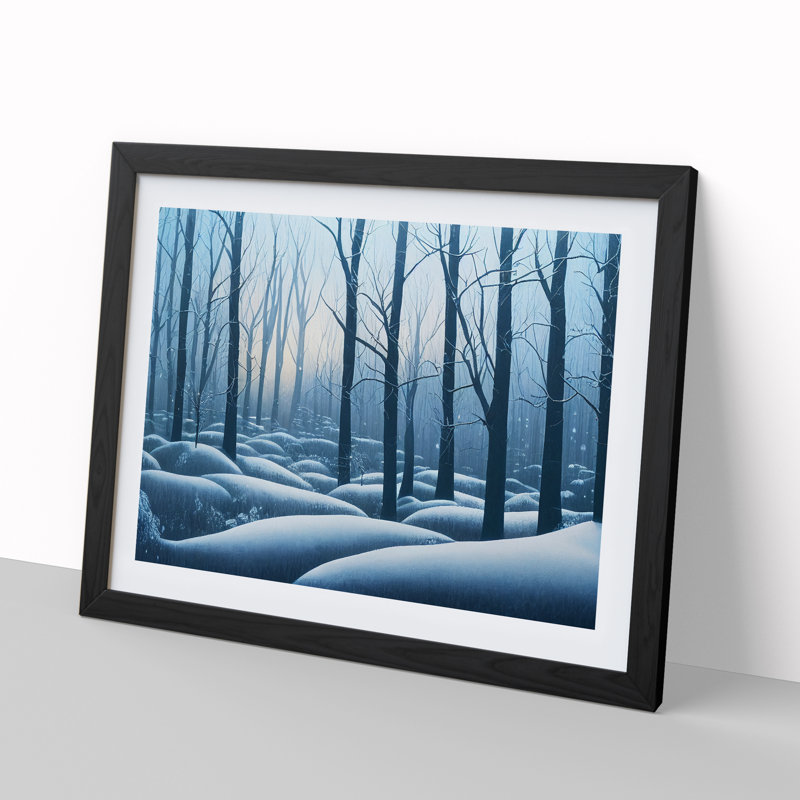 Joyful Winter Forest - Framed Print, Black, 46cm H x 64cm W x 2cm D