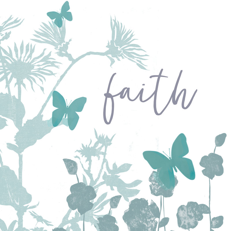 Faith Watercolour Butterfly - Wrapped Canvas Print, 30cm H x 30cm W x 3.8cm D