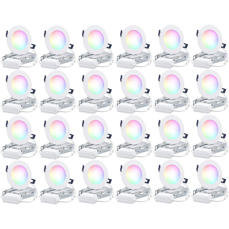 4 Inch 8W LED RGBCW Smart Recessed Lighting, Alexa/Google/Siri Compatible