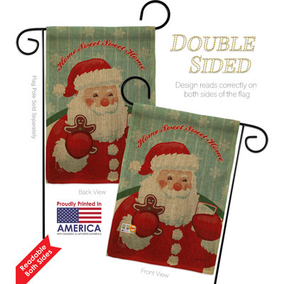 Drapeau de maison / jardin vertical 18,5 x 13 po Sweet Home Santa Winter