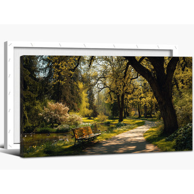 Spring Canvas Wall Art Serene Forest Scenery Pictures Big Horizontal Nature Artwork Decor Landscape Paintings Large Floral Tree Wall Decoration for L