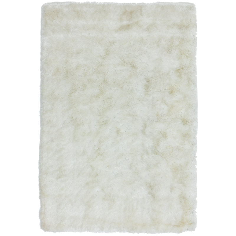 Boswell Silky Shaggy Ivory Area Rug, Rectangle 140 x 200cm