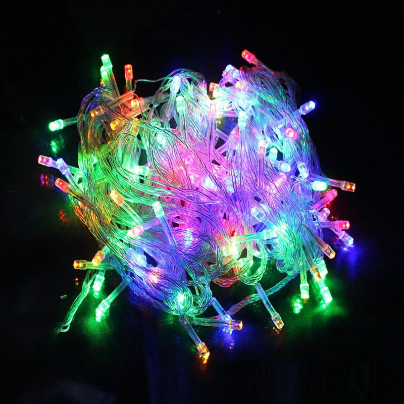 Milo Indoor Plug-in LED Wide Angle LED String Light, 32 ft., Green/Pink