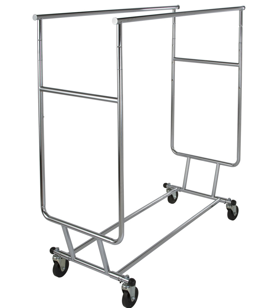 Balhi Metal Adjustable Rolling Clothing Rack Rebrilliant