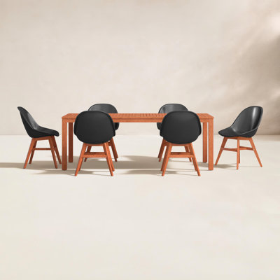 Anautica 85" Eucalyptus Patio Dining Set