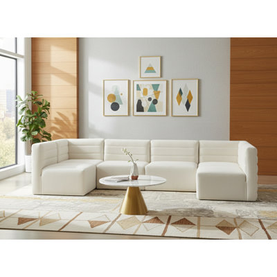 Enso Velvet U-Shaped Sectional Reversible