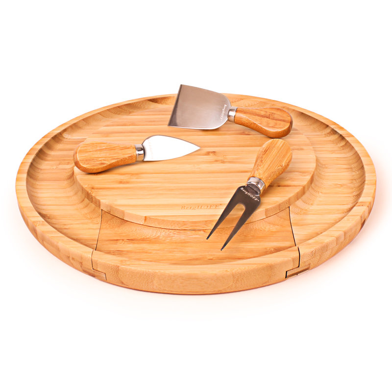 BergHOFF BergHoff 4pc Multi-level Cheese Board Set with 3pc Cheese Knife Set, 13 x 1.5"