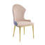 Chaise d'appoint en tissu beige et fini doré (lot de 2)