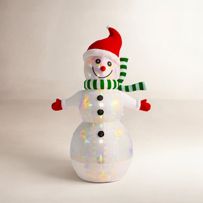 8' Lighted Inflatable Snowman Decor