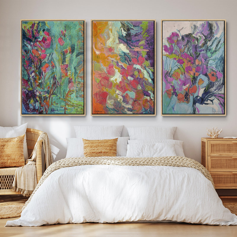 " Descending Graces " 3 - Pieces, Natural, 27" H x 54" W