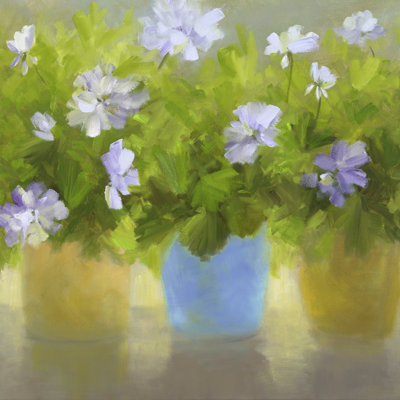 Geraniums IV 1 Piece Wrapped Canvas Painting
