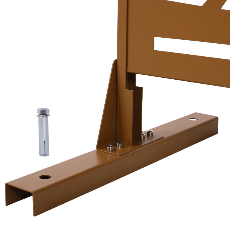 Écran d'intimité en métal l 76 "H48" - Brun pour terrasse de patio intérieur et extérieur