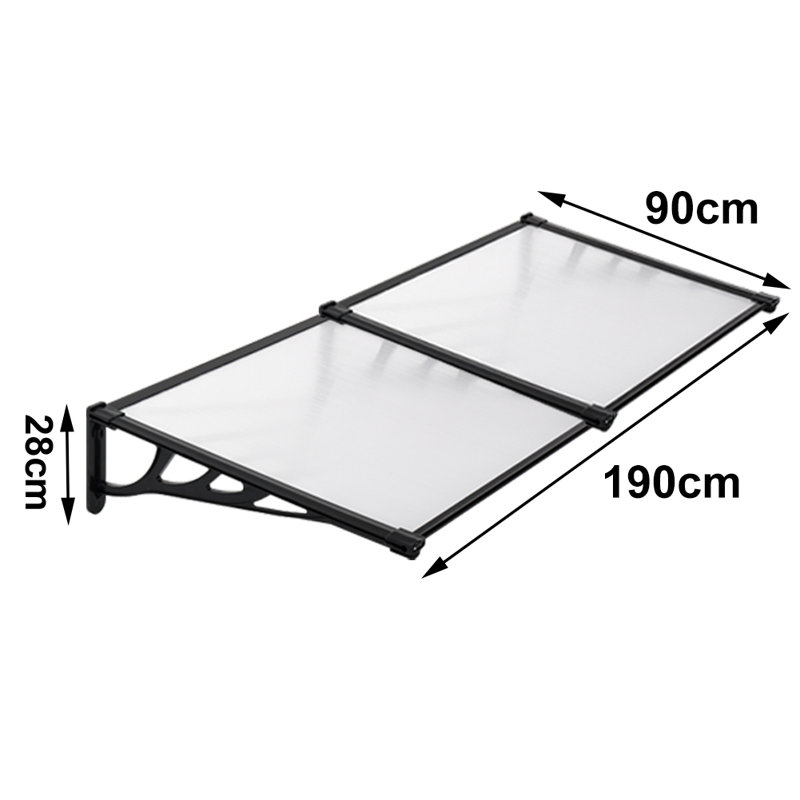 Chasan 1.9m W x 0.9m D Door Canopy, Black