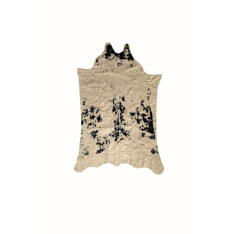 Tapis en simili cuir de vache Kattya, Nouveauté 4 pi 3 po x 5 pi