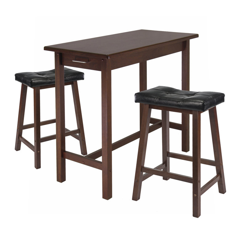 2 - Person Solid Wood Top Trestle Dining Set