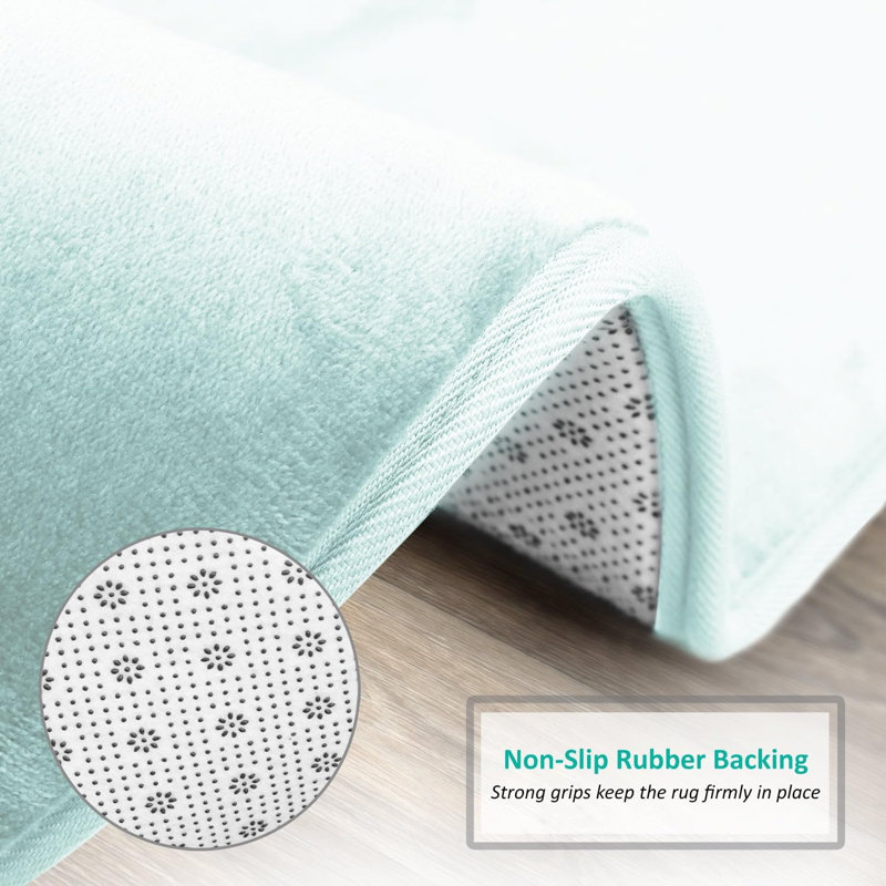 Ultra Soft and Absorbent Memory Foam Contour Mat with Non-Slip Backing, Light Baby Blue