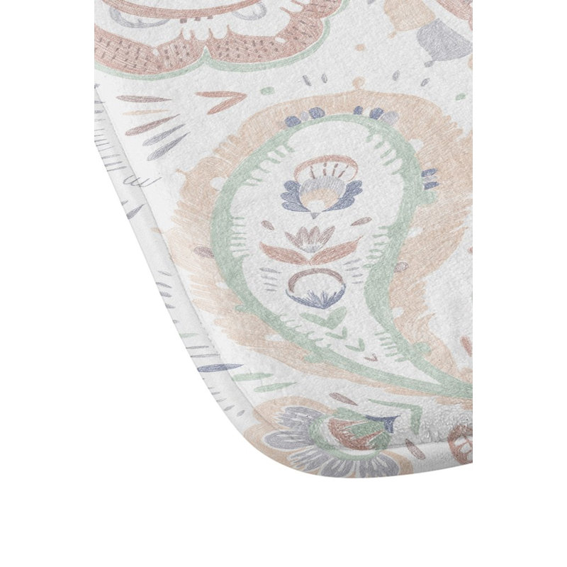 Tapis de bain pâle motif cachemire