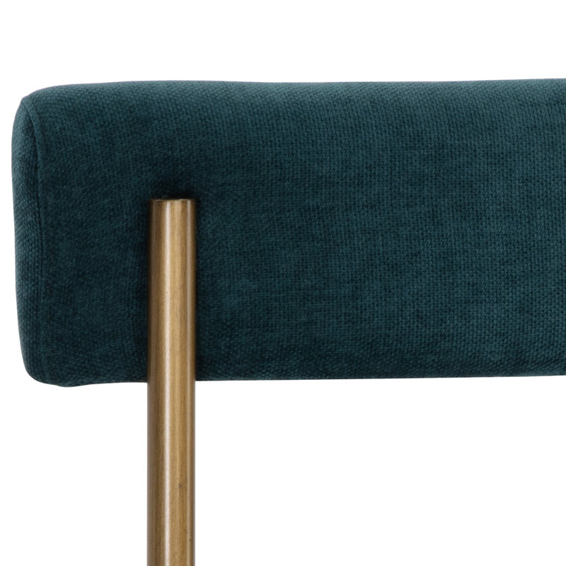 Seneca Upholstered Dining Chair, Teal, Gold