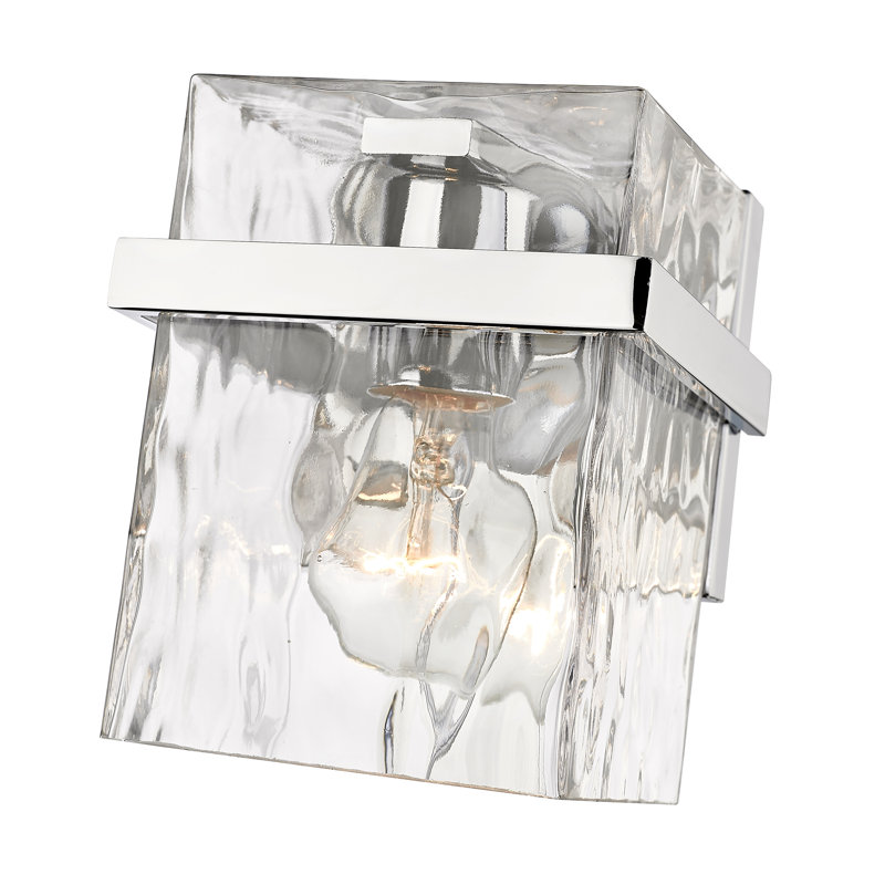Arzie Steel Flush Mounted Sconce, Chrome