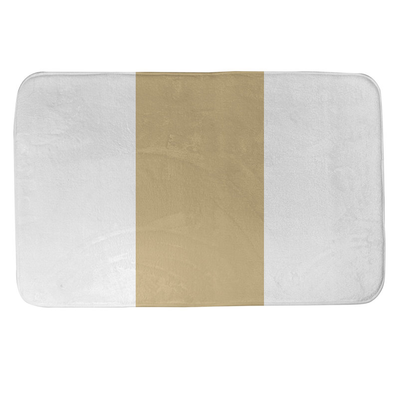 Tapis pour salle de bain Tennessee, l 17 po x L 24 po, Blanc cassé / Beige