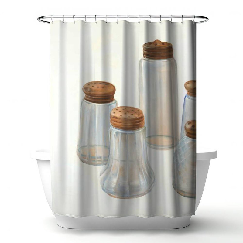 Shower Curtain SL24 – Polyester Shower Curtain, Dye Sublimation Print, 71" W × 74" L