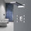 Cesena 22 Chrome Digital LED Rainfall Waterfall Shower System with 6 Body Jets Wall Mount