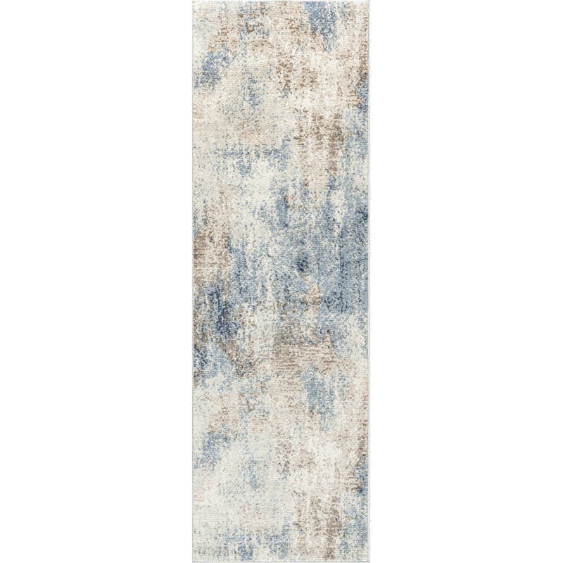 Tapis bleu marine Clive, Tapis de couloir 2 pi 3 po x 7 pi 3 po