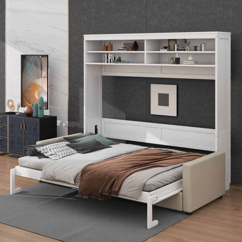 Lit escamotable mural avec canapé Murphy, White