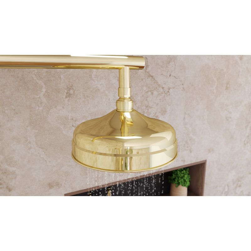 Levantine 8 in. Shower Head, Polished Brass, Polished Brass
