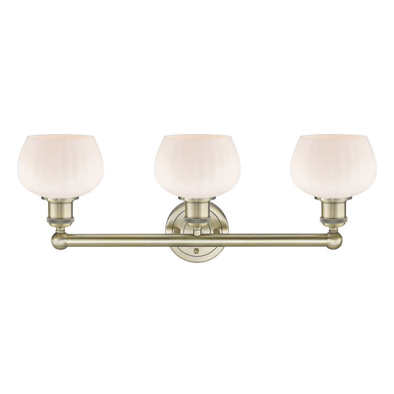 Noille 3 - Light Dimmable Vanity Light, Matte White, Antique Brass