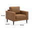 Fauteuil d'appoint Tely de 36 po, simili cuir brun caramel transitionnel