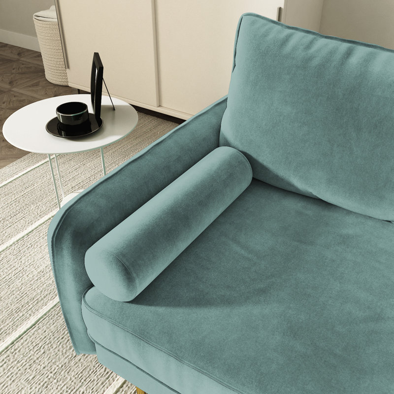 Bombalier 57.9'' Velvet Loveseat, Aqua Turquoise