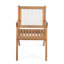 Ensemble repas extensible 7 pièces avec table en bois d'acacia et chaises à dossier en corde, teck