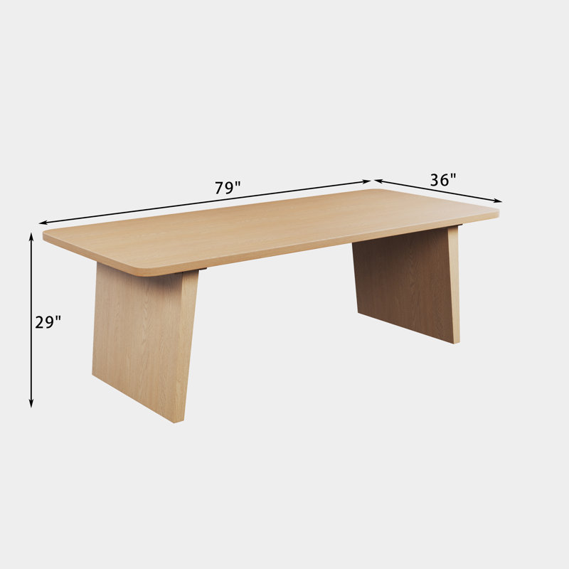 Table de salle à manger rectangulaire en bois Fika, Chêne