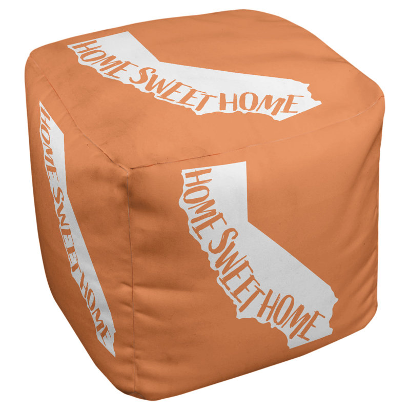 Repose-pieds cube en californie, home, Orange