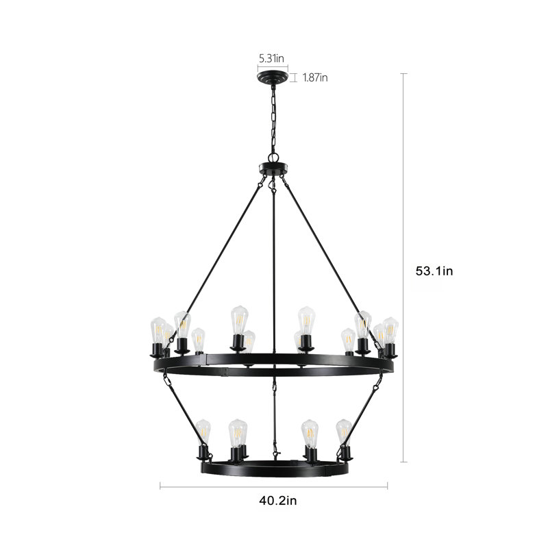 Luminaire suspendu rond 18 po