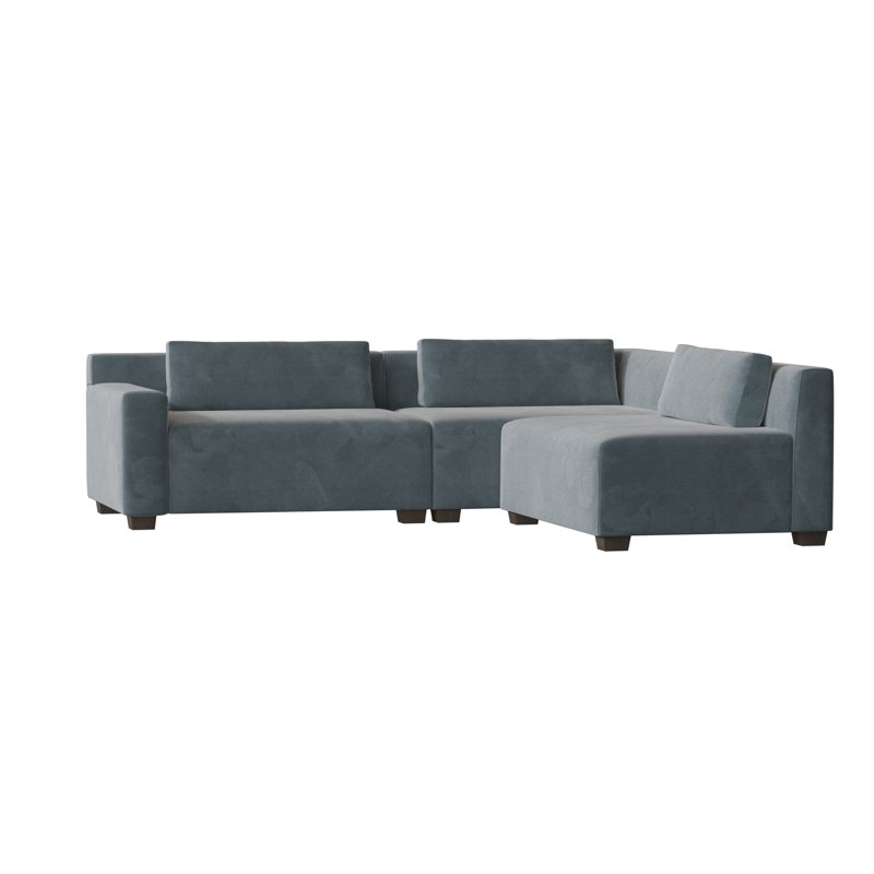 Alisa Chaise Sectional, Highlander Olive, Brown Mahogany