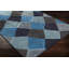 Tapis bleu ciel/gris clair en laine touffeté géométrique fait main Lena-1040795948