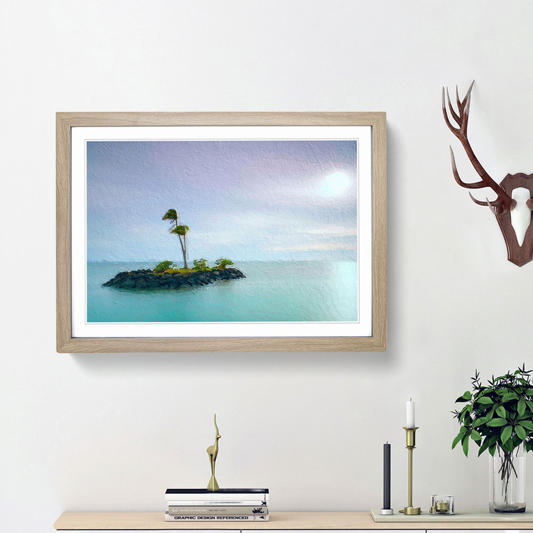 Kahala Beach Island in Honolulu Hawaii - Picture Frame Painting Print