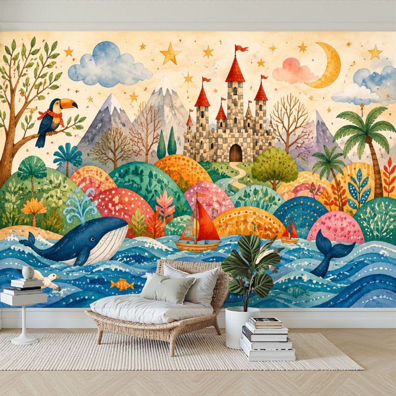 Papier peint adhésif auto-adhésif moderne pour la chambre à coucher L 69 "x l 96" Peel and Stick
