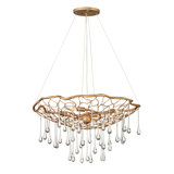 Laguna 4-Light Modern Chandelier with Glass Water Droplets by Lisa McDennon