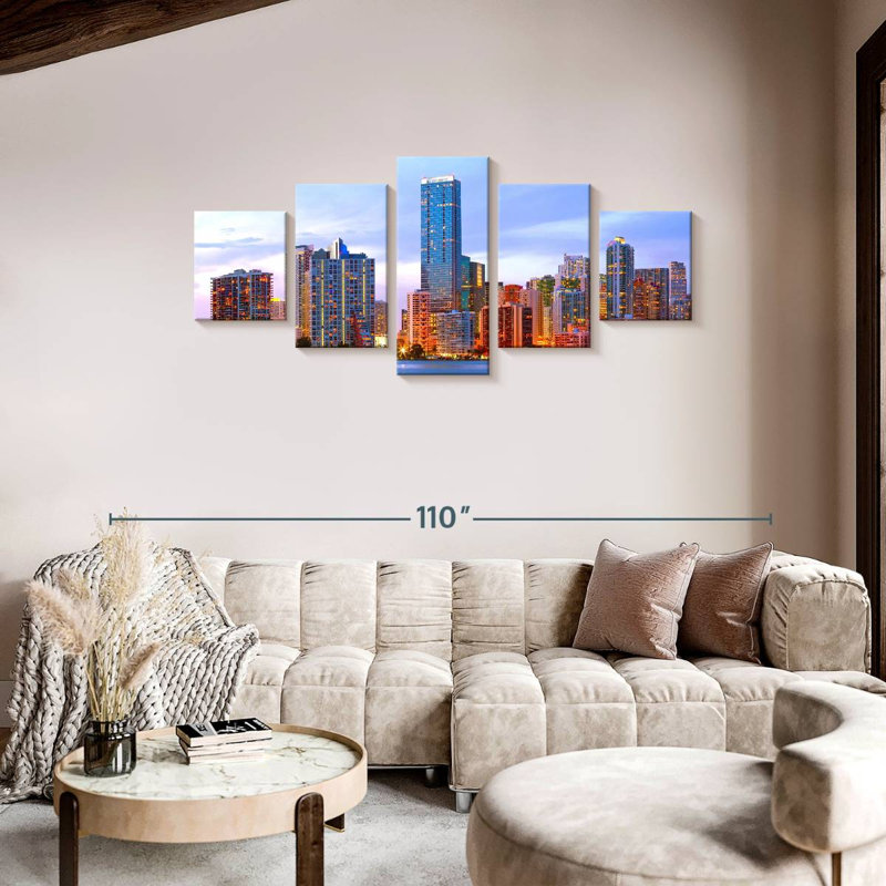 Miami Metropolitan Skyline, H 36 po x l 80 po
