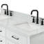 Meuble-lavabo double en bois massif 60 po avec lavabo en marbre de Carrare 0,75 po Jameal-894116610-927237178