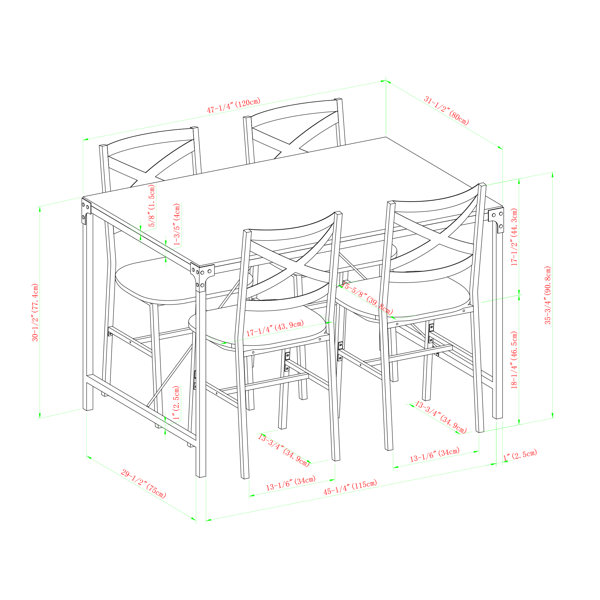 Armando Dining Set with 4 Chairs