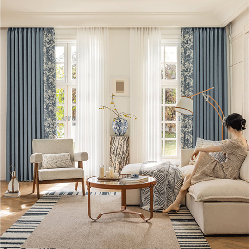Velvet Room Darkening Curtain Pair, Blue, 50" W x 96" L