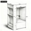 Meuble-lavabo autoportant avec lavabo en céramique, trou de robinet simple, rangement en panneau de fibres à densité moyenne, tiroir à fermeture en douceur, tablettes ouvertes et barre à serviettes en pin pour les espaces compacts-154653034